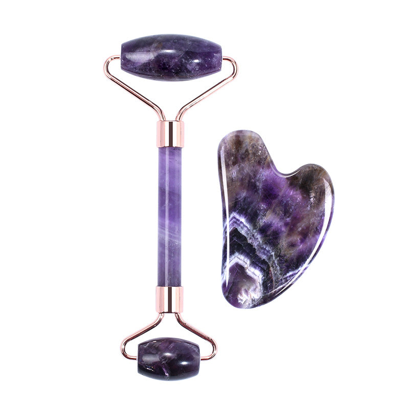Jade Roller Heart-shaped Suit Crystal Massager